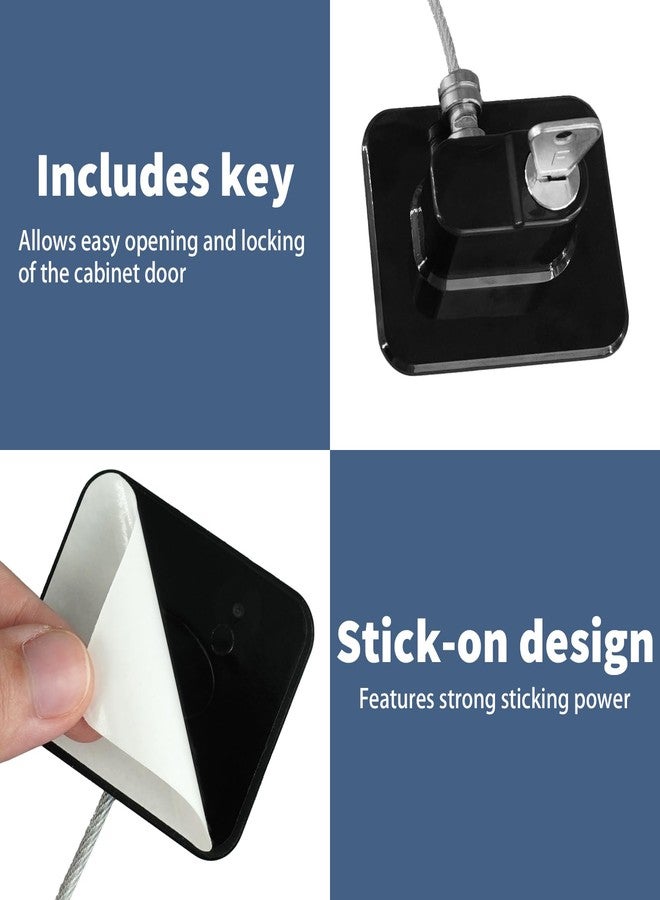 UCEHIPAW 16 Pack Refrigerator Lock with 16 Keys Adhesive Fridge Locks Combination Child Safety Cabinet Lock for Kitchen Freezer Door Adult File Furniture Closet Drawer Appliance (Black) - Image 3
